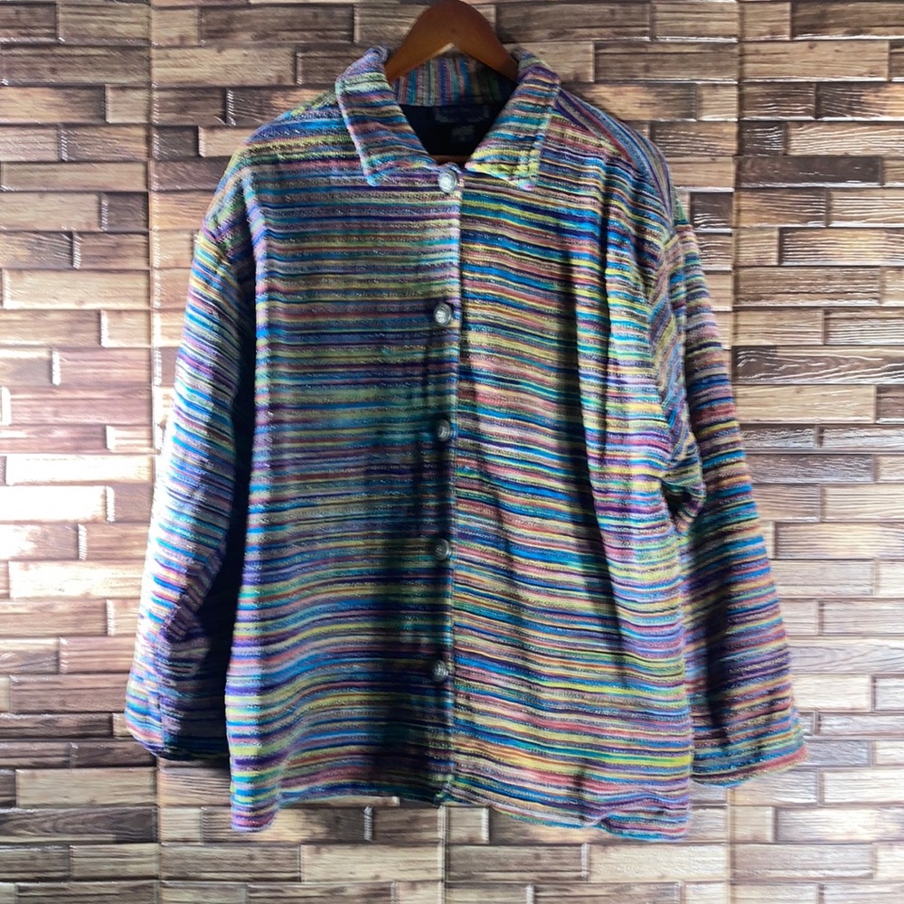 Vintage Lifestyle Women Jacket Coat Blazer Multicolored Size XL